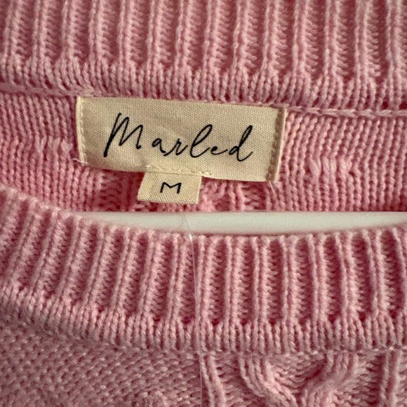 NWT Marled Pink Blossom Decorative Spring Sweater - Picture 6 of 7